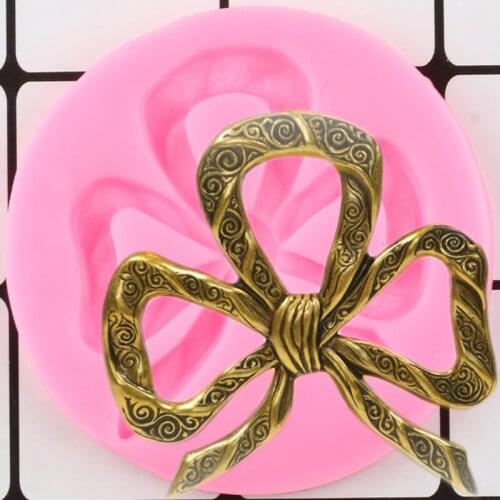 Bow Silicone Mold Baby Birthday Fondant Cake Decorating Tools Chocolate Gumpaste Moulds Candy Molds Polymer Clay Mould