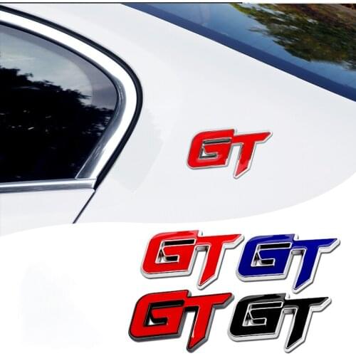 Metal GT Badge Emblem Car Rear Truck Window Stickers Decals Car Styling For Benz BMW Hyundai Kia Peugeot Mustang Accessories