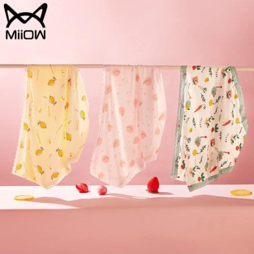 MiiOW Girls Student Underwear Female Ice Silk Mid-waist Seamless Cotton Antibacterial Bottom Crotch Breathable Cute Girl Briefs