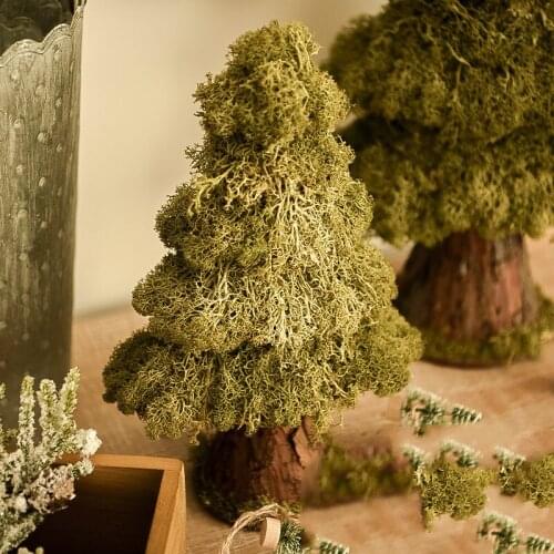Nordic rough wind moss simulation Christmas tree desktop window home Christmas decoration ornament christmas village fake tree