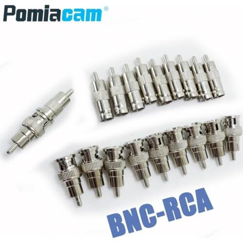 10pcs Female + 10pcs Male BNC to RCA male Connector Plug Adapter for CCTV Camera Wire Jack Video Adapter BNC RCA Connector