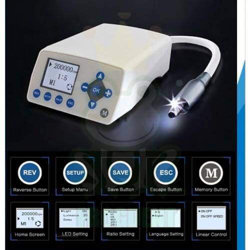 Portable Dental Electric Micro Motor LED Brushless Micromotor Internal for Dental Clinic Minimally Invasive Fit 1:5 Contra Angle