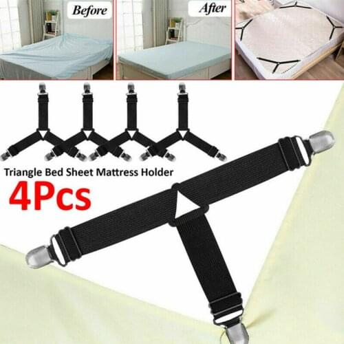 Adjustable Elastic Sheet Clips for Bed Sheet Mattress Cover Corner Holder Clip Sheet Holders Mattress Clips Straps - Adjustable