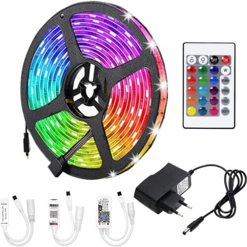 RGB LED Light Strip Bluetooth WIFI Controller Flexible 5050 Decoration BackLight Lamp Night light Luminous String For Bedroom