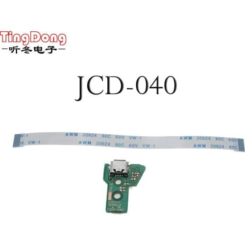 TingDong Power Charging Port Socket Board JDS-040 +12 pin Eject Ribbon Flex Cable For PS4 Pro Controller gamepad Repair Parts