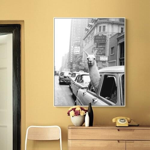 Modern Art Alpaca Avatar Personality Poster Retro Canvas Painting Print Picture Home Wall Art Decoration Can Be Customized