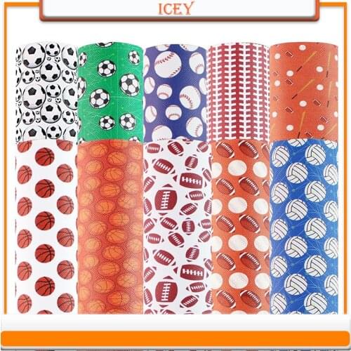 10pcs 30*20cm Sports Leather Suit Cross-Grain Single-Sided Printing Football Basketball Baseball Volleyball Rugby Leather