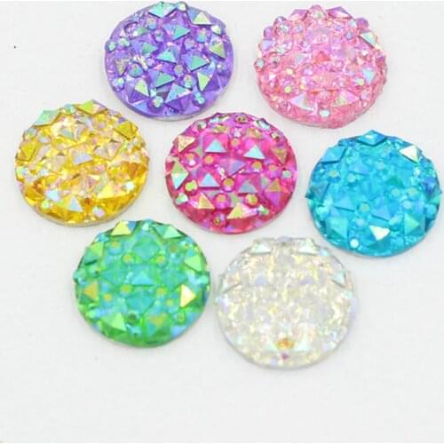 100PCS 8mm 10mm12mm16mm Resin Rhinestones AB Round flatback Rhinestones Beads Scrapbooking Crafts Jewelry Accessories