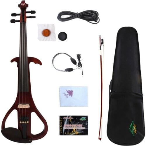 Yinfente 44 Electric Silent Violin Handmade Free case+Bow#EV3