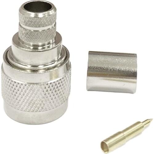 1pc N type male plug RF coax connector straight crimp for RG8 RG214 LMR400 cable nickel wholesale price for WIFI Wireless