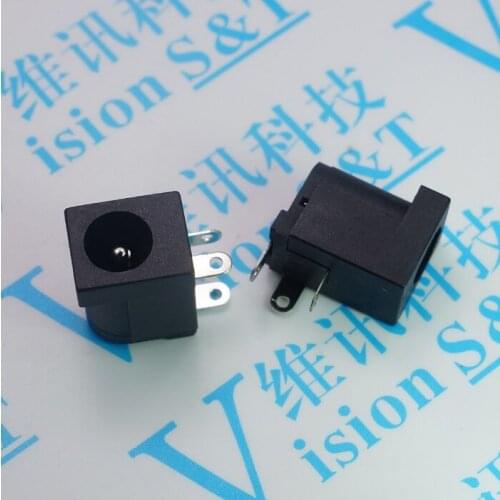 10 teile/los DC-005 PCB Montieren 5,5x2,1/2,5mm Weibliche DC Power Jack Stecker Buchse Stecker DC005 Schwarz 5,5*2,1/2,5 MM