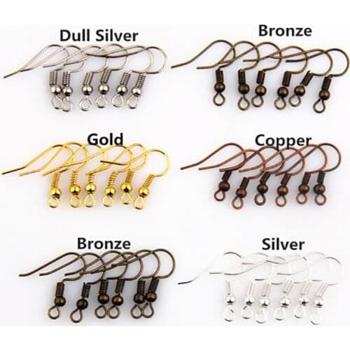 High Quality 100 Pcs Iron Earrings Hook Coil Ear Wire DIY Jewelry Findings Making Accessories Fashion Jewelry Props Wholesale