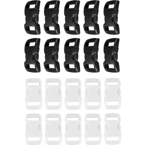 10x 10mm Plastic Side Quick Release Buckles For Webbing Bag Strap Clips 3/8inch