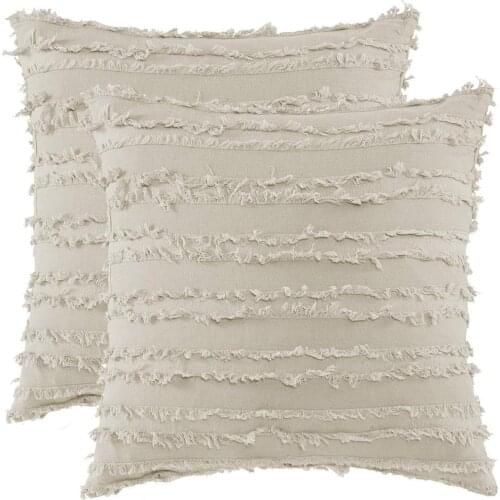 2 Packs 45X45 Square Khaki Pillow Covers,Stripe Decorative Couch Cushion Covers Sofa,White Soft Cotton Pillow Cases Covers Blue