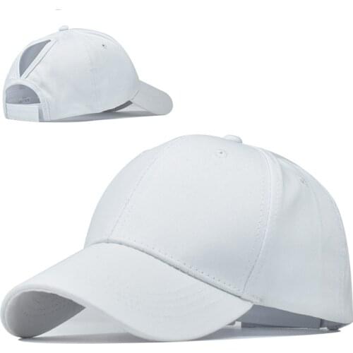2020 Trendy Mesh Ponytail Baseball Cap Women Distressed Washed Solid Cotton Caps Female Casual Summer Snapback Adjustable Hat