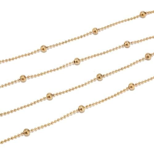 3.5mm Stainless Steel ball Bead Chain for DIY jewelry craft making golden/steel color