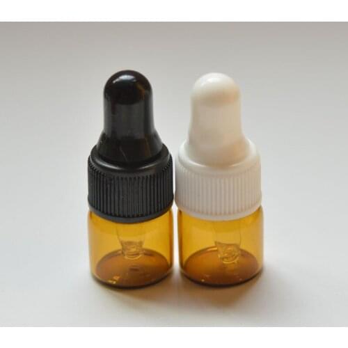 30pcs 1ml Small Amber Glass Perfume Bottles Dropper Vial For Essential Oil Dropper Vial