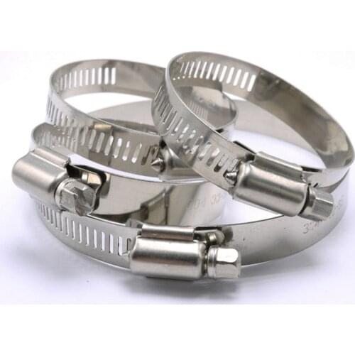 4PCS/LOT high quality 304# Stainless Steel hose Clamp Pipe tube Clips Fuel Line Worm Clip