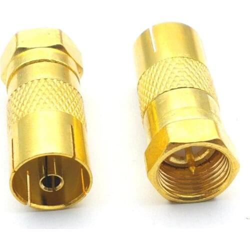 50pcs/100pcs Gold plated F Type Male Plug to PAL Female Socket TV Antenna Cable Connector