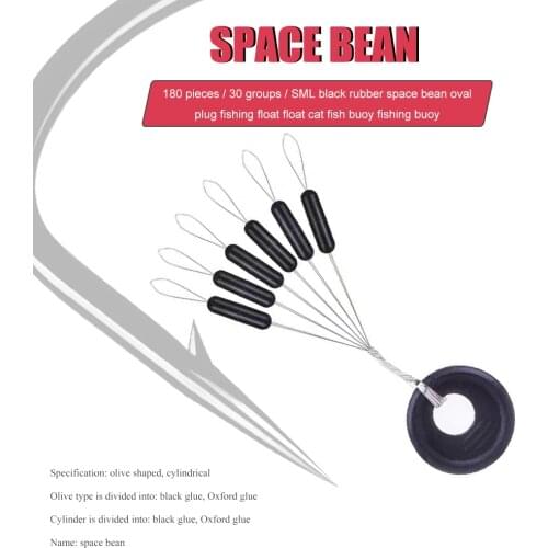 60pcs 10 Group High Quality Black Rubber Space Beans Stopper Suitable For Fishing Line 2-6# Carp Fishing Accessories HOT SELL