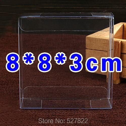 8x8x3cm New arrived Wedding Favor Clear PVC Wedding Favors Boxes Candy Box Toy Gift Display Boxes Free Shipping