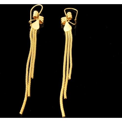 Adixyn African Style Gold Color boeknot dangle earrings fashion jewelry for women wedding anniversary great gifts