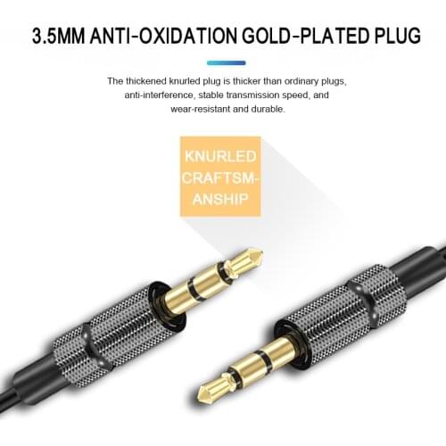 3.5mm Jack Audio Cable Jack 3.5 Mm Male To Male Audio Aux Cable Gold-plated Stereo Car Stereo Public Aux Audio Line