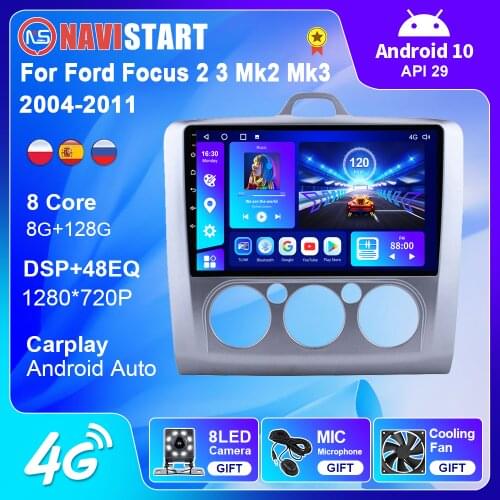 Android 10 GPS Navigation Car Multimedia Radio Player For Ford Focus 2 Mk2 2004-2009 2010 2011 Support DVR Rear View Camera BT