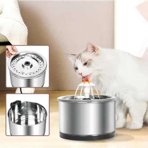2.5L Automatic Cat Water Fountain Indoor LED Light Dog Water Dispenser Quiet Drinker Pet Drinking Fountains for Cats Feeder
