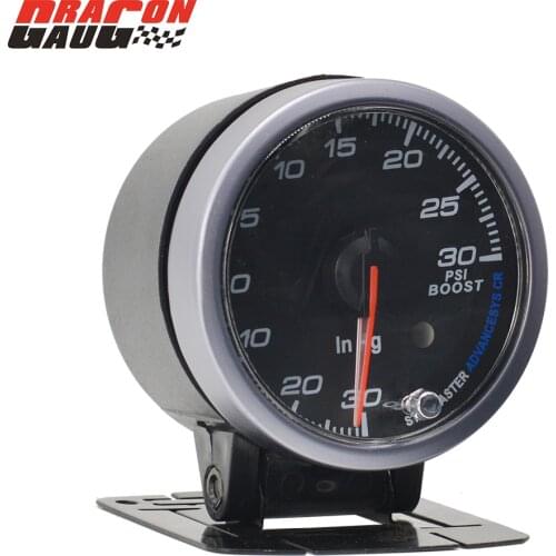 60mm Stepper Motor Auto Turbo Boost Gauge Warning Function Automotive Instrument Pressure Turbine 0-30 PSI Meter Free Shipping
