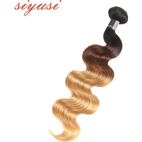 Brazilian Hair Weave Bundles Ombre Body Wave Dark Honey Blonde Wholesale Bundles Human Hair Extensions 1B/4/27 Ombre Hair Weft