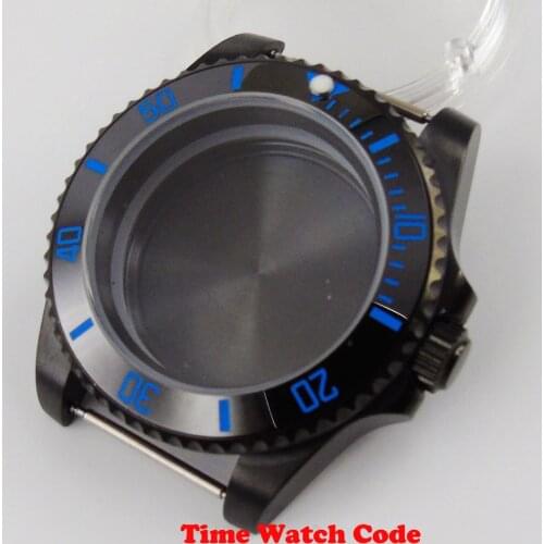 40mm PVD Coated Sapphire glass Mens Watch Case Fit 2813 ETA 2836 Miyota Automatic Movement