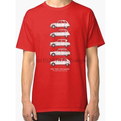 Men tshirt Citroen Flat Twin Engined Car Art 2CV Dyane Ami 6 Ami 8 Visa Classic T Shirt Printed T-Shirt tees top