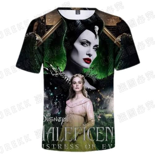 Disney Maleficent 3D Print Cartoon Movie Child Shirt Fashion Men T-shirt Harajuku Clothes For Women Oversized Male Tops