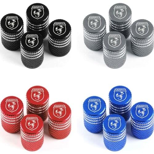 6 colors Aluminum alloy Wheel Tire Valve Caps waterproof for Fiat abarth 500 500L 124 Spider Coupe Panda Tipo Car Styling