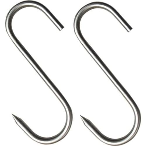 Stainless Steel Meat Hooks Hanging Hooks 20 Pcs with Sharp Tip for butcher Shop Durable Kitchen Baking Tools Practical