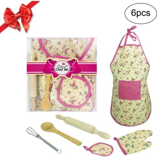 Kitchen Toys Complete Kids Cooking And Baking Set Pretend Play Game Toys For Children Kitchen Apron Toys Set Kids Gift