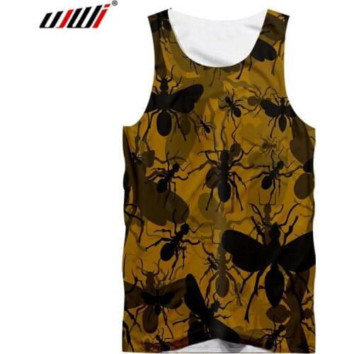 UJWI Tank Top Men Summer Tops 3d Full Print Ants Tanktops Boy Hip Hop Sleeveless Male O Neck Casual Undershirt Shirts