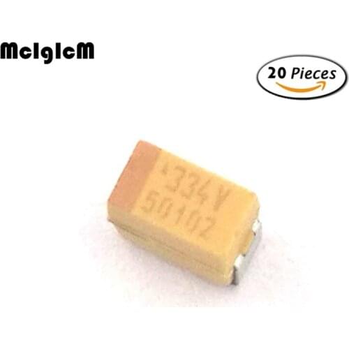 MCIGICM 20pcs A 3216 330nF 35V SMD tantalum capacitor