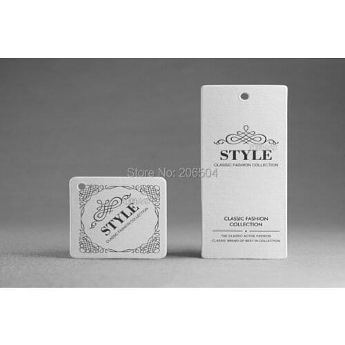 Custom 500pcs/lot Clothing tags Label, Printing Clothing Hang tags, Swing Price tag Trademark Manufacture DPM006