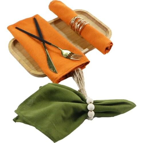 Set of 4 Cloth Napkins Plates Polyester Hemp Fabric Weaving Reusable Table Mat for Kitchen Towel Dining Wedding Decoration Black