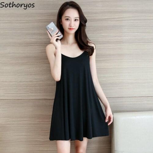 Nightgowns Women Solid Sexy Sleeveless Spaghetti Strap Leisure Sleepwear Elegant Breathable Womens Korean Style Plus Size 4XL