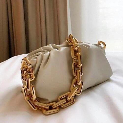 2020 New Cloud Bag Genuine bag Chain Envelope Bag Voluminous Round Shape Purses and Handbags Clutches Famous Brand Designe