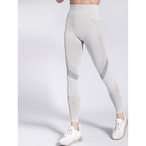 2021 Summer New Style Mesh Stripe High Waist Abdomen Stretch Quick-Drying Sports Yoga Pants 2005