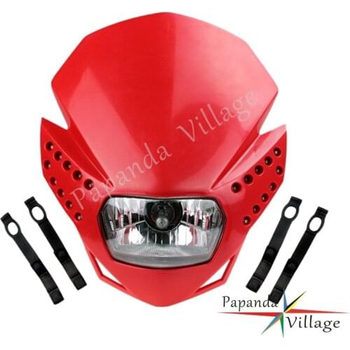 Papanda Red Dual Sport Motorcycle Headlight Fairing Enduro Motocross Head Lamp for Honda CRF 230F 50F CRM FMX CR XR
