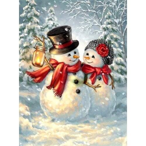Christmas Snowman DIY Embroidery Cross Stitch 11CT Kits Craft Needlework Set Printed Canvas Cotton Thread Home Sale