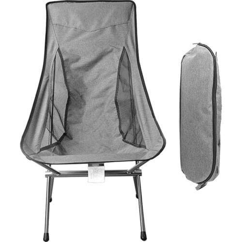 Folding Chair Outdoor Camping Chair With Storage Bag Oxford Cloth Portable Seat Fishing Moon Chair Beach Recliner BBQ Chair