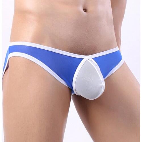 Men Sexy Tease Exotic Briefs Low Waist Sexy Mesh Transparent Brief Breathable Penis Pouch Gay Male Panties See Through Underwear