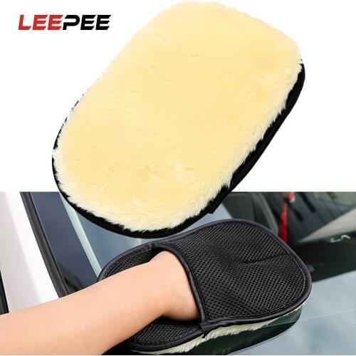 LEEPEE Auto Care Car Washer Microfiber Cleaning Artificial Wool Car Wash Soft Automibile Accessories Washing Gloves