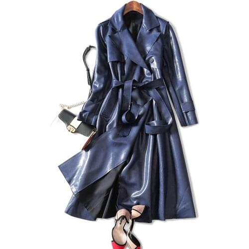 Windbreaker Female Outerwear 4Xl New 2021 Spring Autumn Trench Coat Women High-Quality Mid-Length Plus Size Vintage Suede